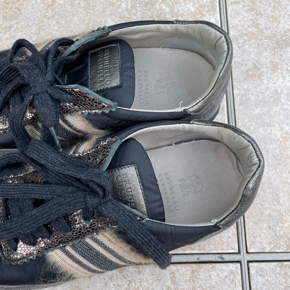 Brunello Cucinelli fabric and suede leather sneakers - Picture 5 of 16